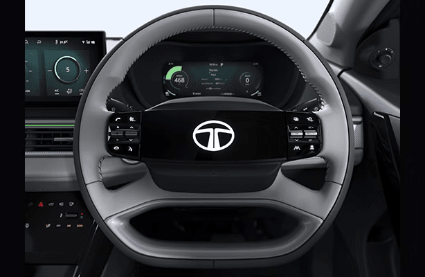 Smart Digital Steering Wheel with Touch Controls in Tata Curvv EV
