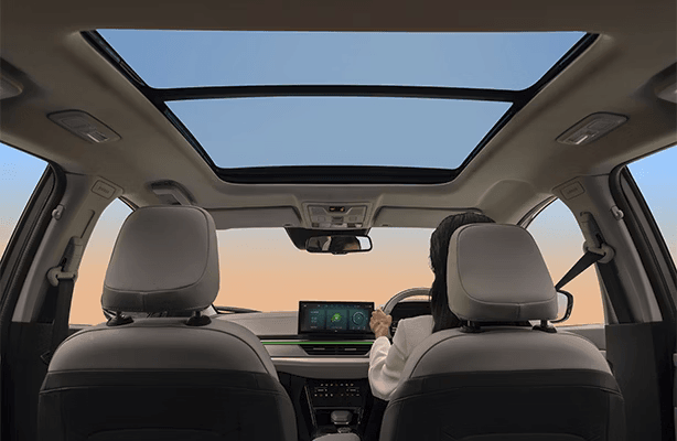 Voice Assisted Panoramic Sunroof with Mood Lighting in Tata Curvv EV