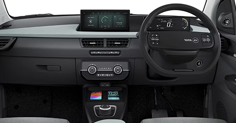 Tata Tiago EV Futuristic Dual-Tone Fabric Wrapped Dashboard
